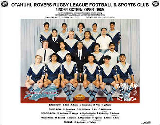Otahuhu Rovers Rugby League U16 Open 1989